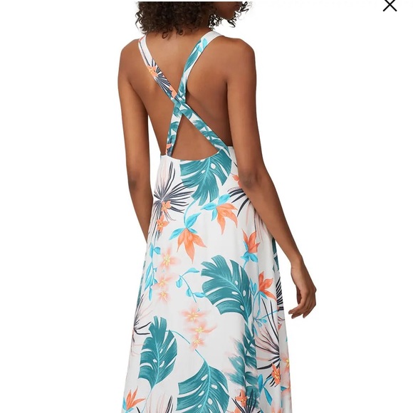 Slate & Willow Palm Printed Maxi Dress Large - Picture 3 of 12